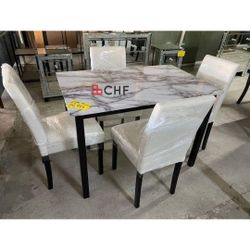 Thanksgiving 5 Pc Marble Top Dining Table Set // Limited Time Offer