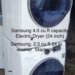 Samsung Washer & Electric Dryer ( 24 inch)