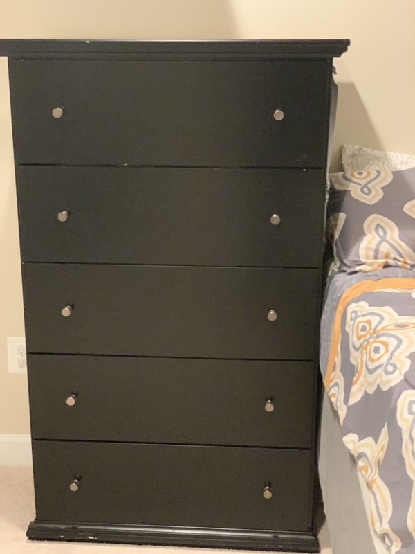 Black Tall Stand Up Dresser 5 Drawers for Sale in Glen Burnie, MD