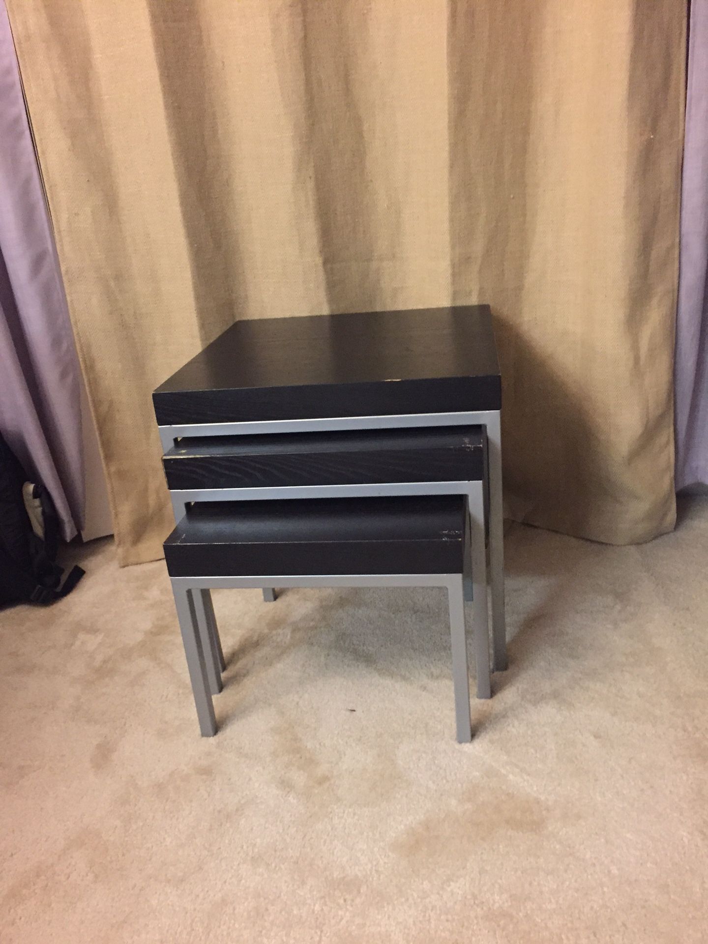 Side 3 black coffee/ lamps stand table