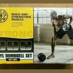 Gold's Gym Vinyl Dumbbell Set, 40 lbs