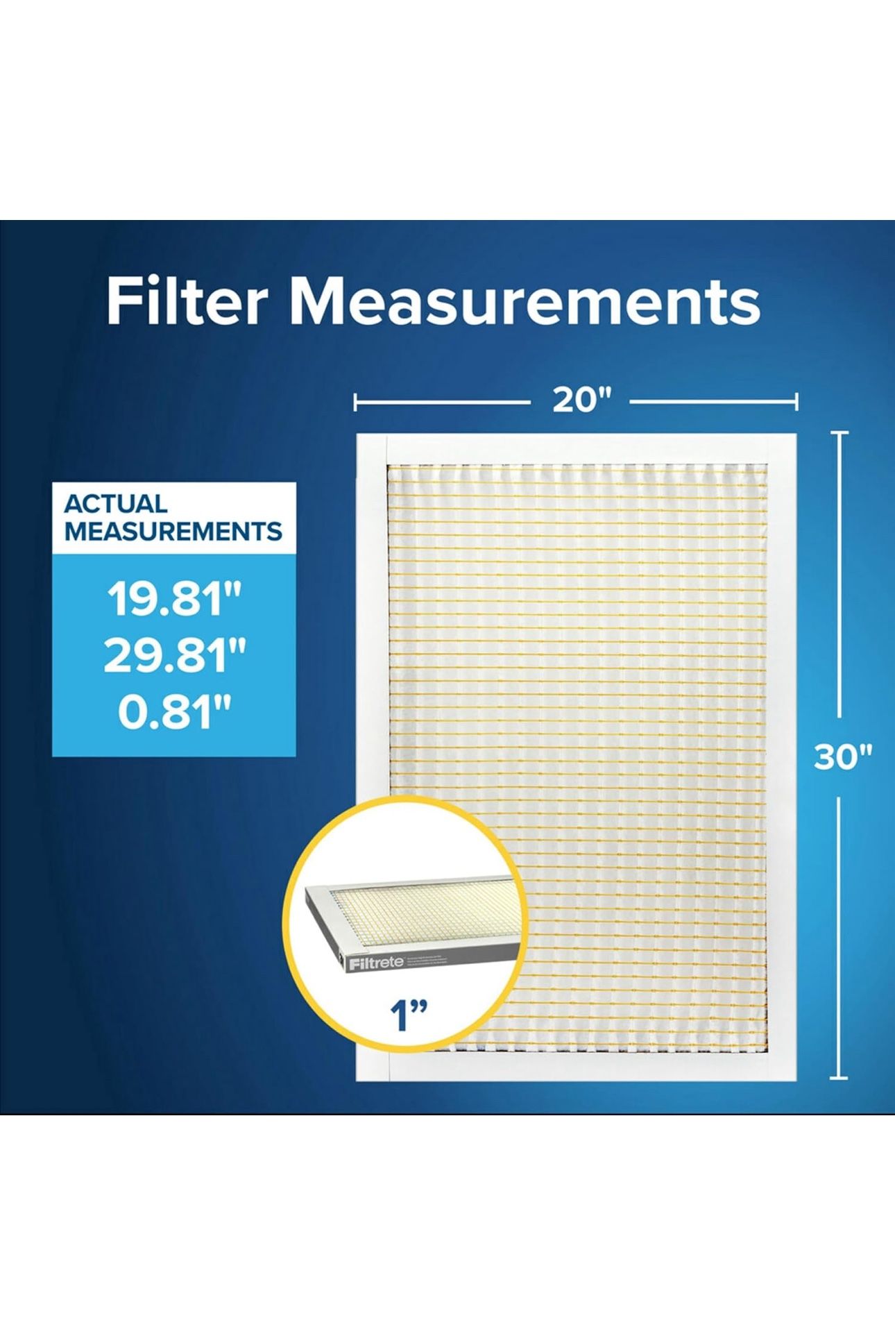 Air filters 20x30x1”