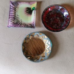3 Candle Plates-holders