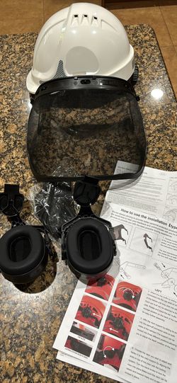Safety Helmet w Face/ Ear protection
