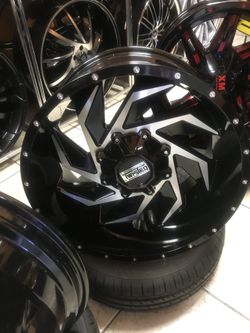 Off road wheels and mud terrain tires 20 inch mounted and balance and alignment free finance available zero Down 😍 no credit needed