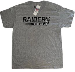 Las Vegas Raiders T Shirt Mens Large Light Gray New
