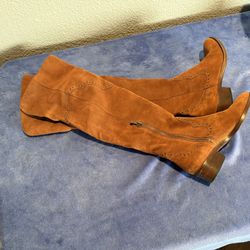 Women’s NEW FRYE Ray  Brown Suede Leather Grommet Tall Boots 