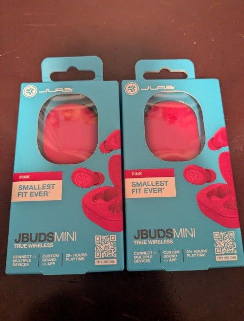 JLab JBuds Mini True Wireless Bluetooth Earbuds pink