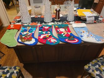 Felt Christmas embellished stockings (5)