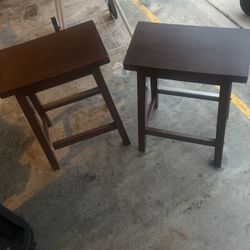 2 Dark Brown End Tables