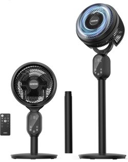 Fan For Bedroom, Pedestal Fans 90°+90° Smart Oscillating, Standing Fans for Home 12 Speeds, 4 modes, 12H Timer, Quiet Floor Fan with DC Motor 20dB, 90