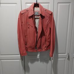 Leather Jacket Salmon Color  Size 36