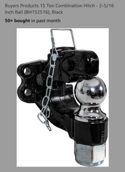 15 Ton Combination Hitch - 2-5/16 Inch Ball (BH152516), Black