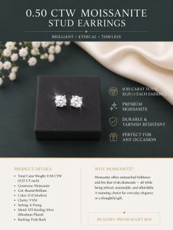 Moissanite earrings 0.5 ct