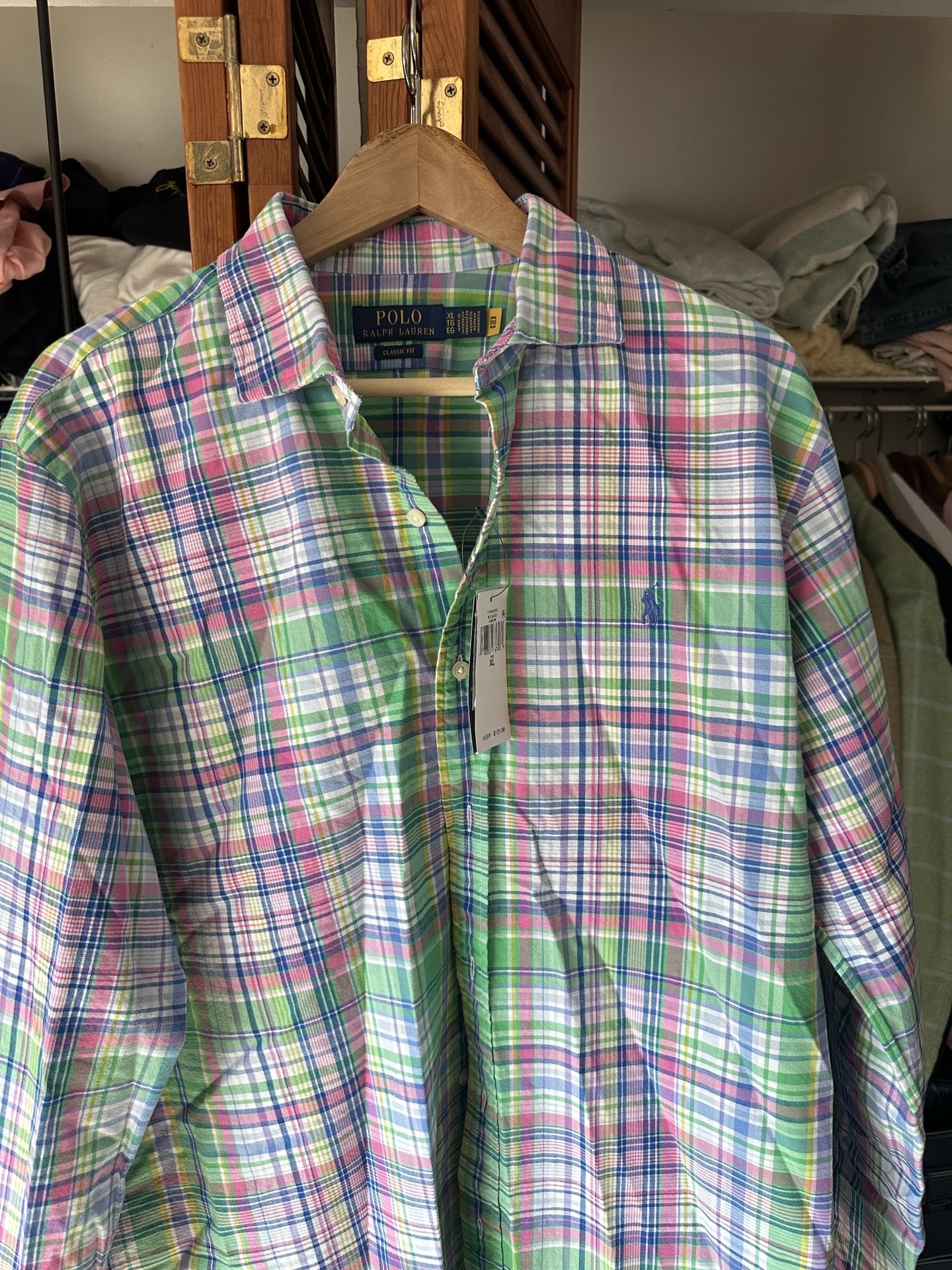 Polo Ralph Lauren Men’s Madras Shirt XL NWT