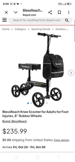 BlessReach Knee Scooter with 8" Rubber Wheels