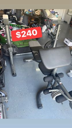 Bench, incline, squad rack, back and arms