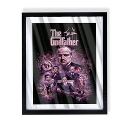 The Godfather and family art piece on black frame