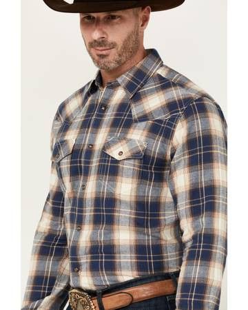 WESTERN Harvest Plaid Print Long Sleeve Shirt LARGE