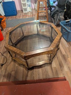 Glass table top coffee table