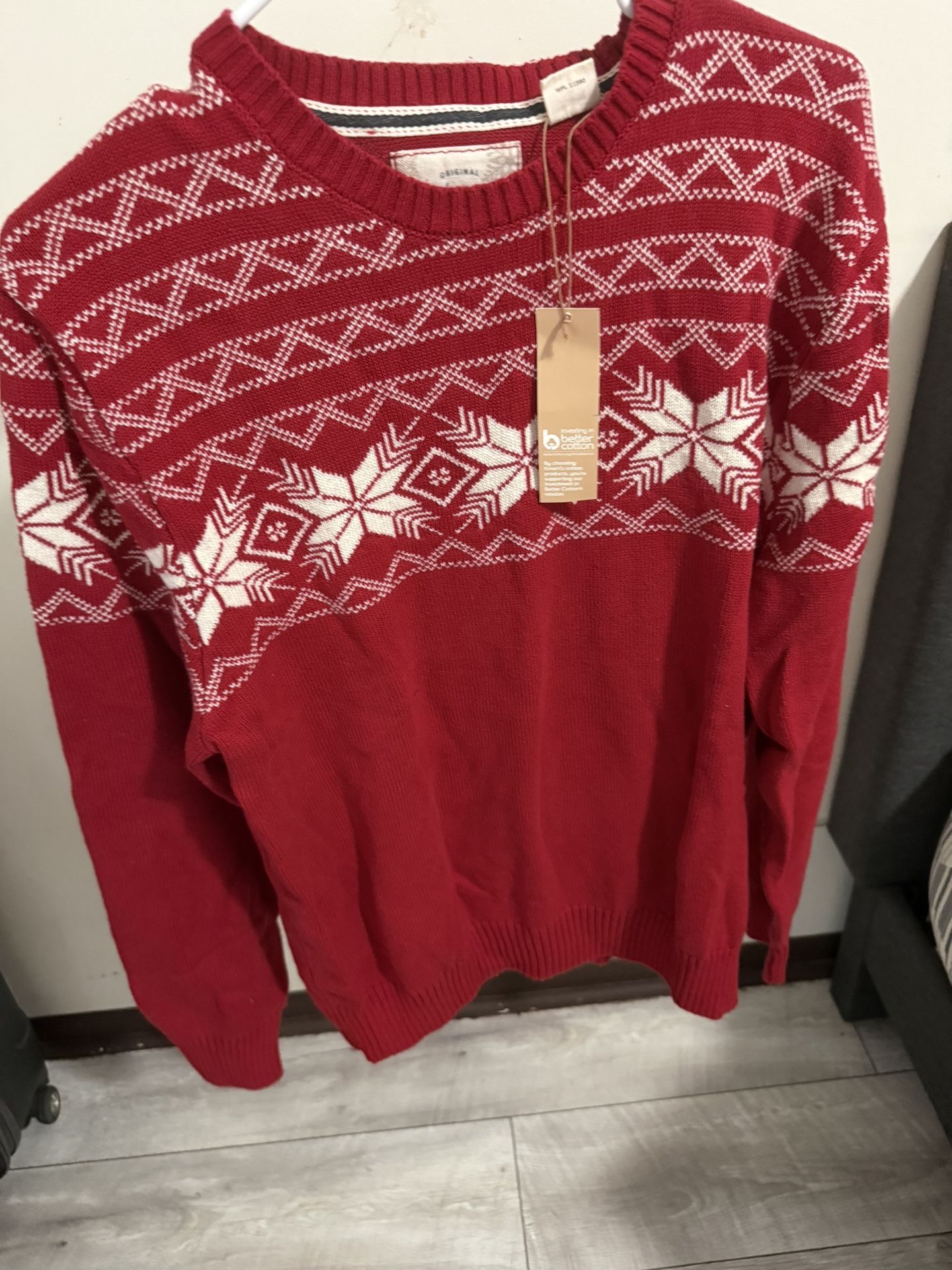 Red Snowflake Pattern Sweater
