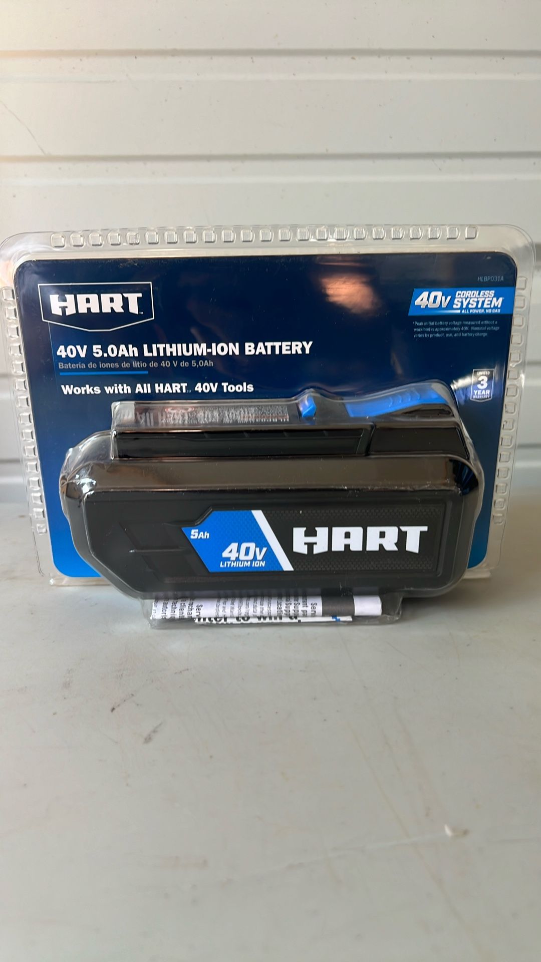 HART 40V 5.0Ah Battery Accessory Lithium Ion on Board Fuel Gauge