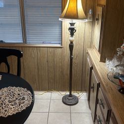 Antique Pole Lamp With Bling Shade