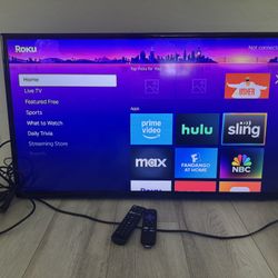 Insignia 40-inch Class LED TV + Roku + 2 remotes
