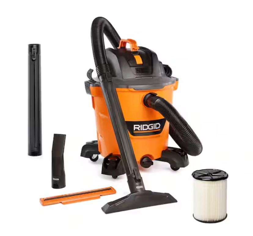 RIDGID 12 Gal. 5.0 Peak HP NXT Shop Vacuum Wet Dry Vac with General Debris Filter, Locking Hose and Attachments HD1200