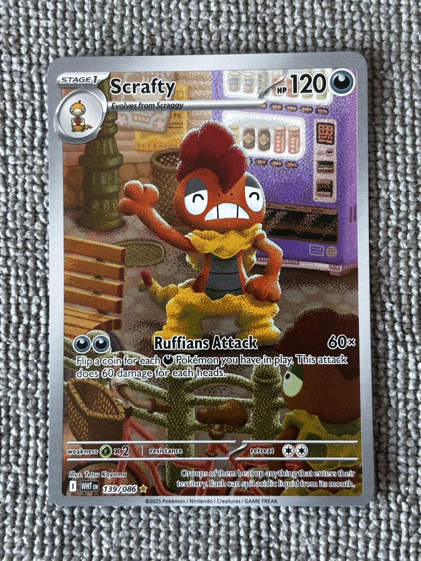 2025 Pokemon SV White Flare Scrafty Illustration Rare #139/086