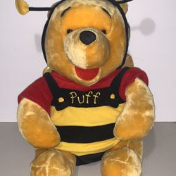 Disney Winnie The Pooh Dressed in Bumblebee Costume 15” Plush From Brazil NWT