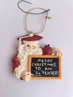 House of Lloyd Around the World Merry Christmas to an A+ Teacher Christmas Ornament Holiday Season Collectible From 1985