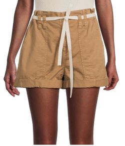 A.L.C. Augusta High Rise Rolled Cuff Shorts - Tan, Brown, Khaki - Size 4