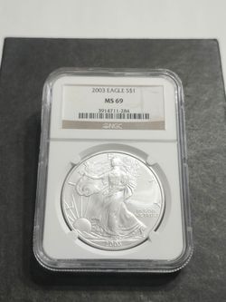 2003 Silver Eagle 1 oz Coin / Graded & Certified NGC MS 69