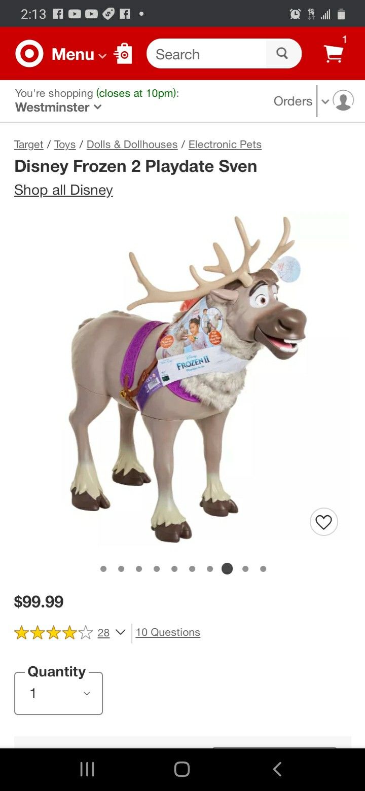 Sven Reindeer Frozen 2 My Size Playdate Sven with Sounds ...