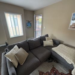 Gray sectional couch 