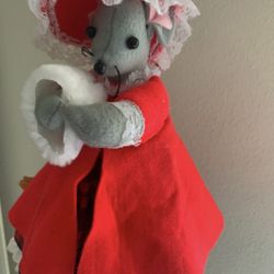 Christmas Mouse Hand Made , Tree Top Or Toilet Paper Cover