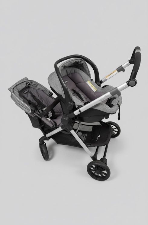 Evenflo Pivot Xpand Modular Travel System – Double Stroller + Infant Car Seat + EXTRA Toddler Seat + Accessories