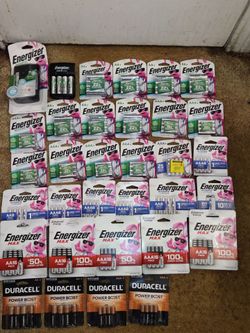 BULK LOT ENERGIZER RECHARGEABLE & LITHIUM, DURACELL AA AAA BATTERIES + CHARGERS