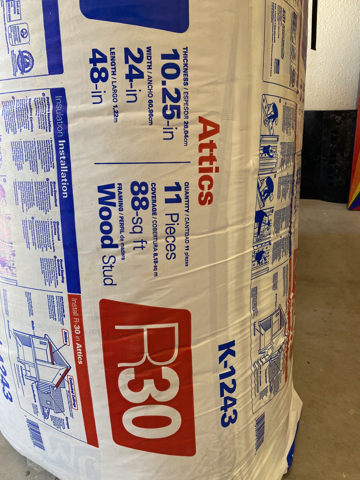 Fiberglass Insulation - 1 Piece