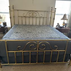 Vintage Victorian Wrap Around King Size Brass Bed