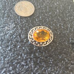 Sterling Silver Quartz Pin