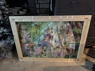 Custom Pine Framed Unicorn Puzzles By David Penfound 