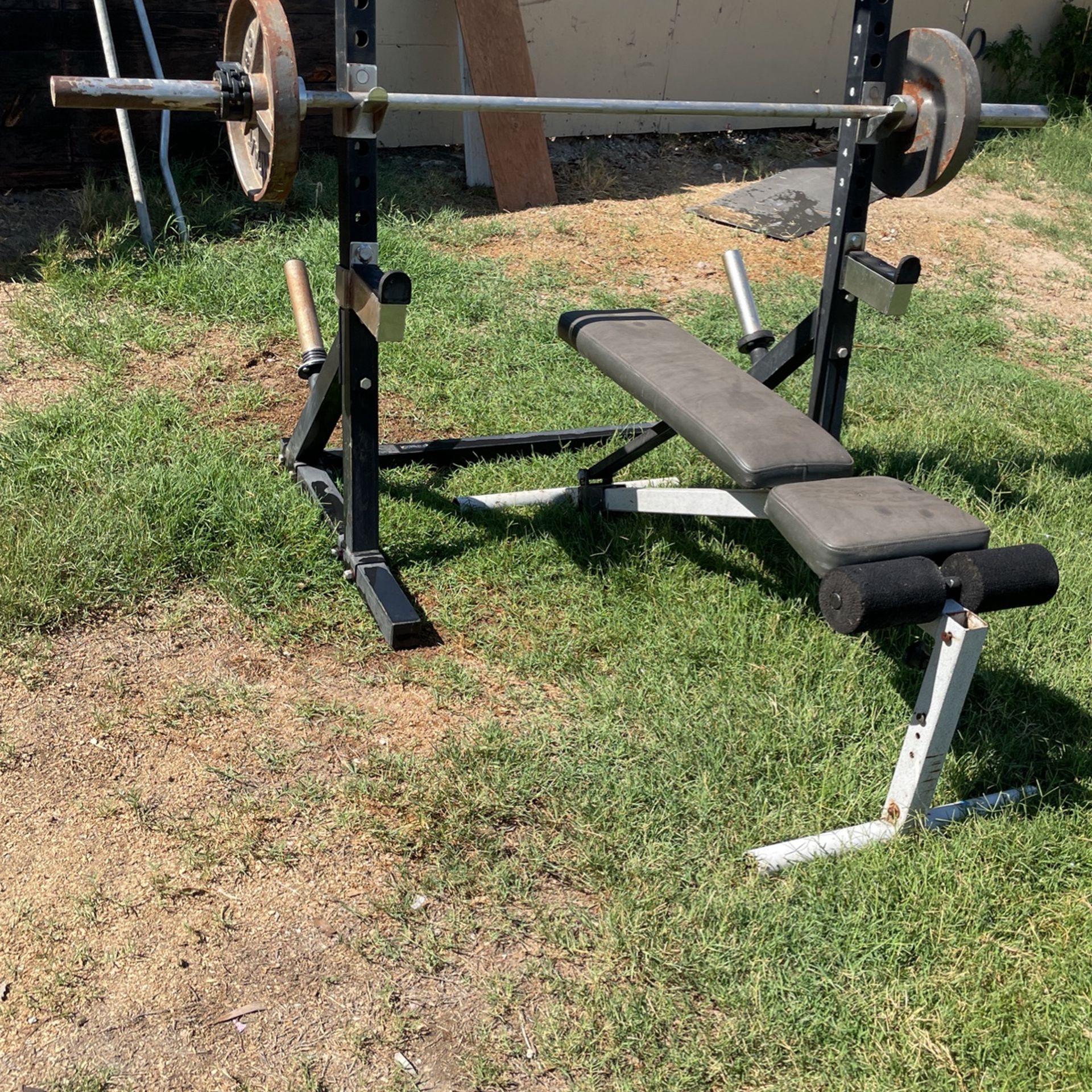 Squat Rack/ Bench Press, 2 35’s And The Bar
