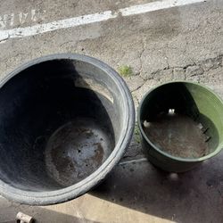 Two Plastic Pots  all For. 12