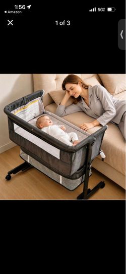 Baby Bedside Bassinet with Wheels