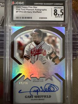 2025 Topps Five Star #FTPA-GS Gary Sheffield Five Tool Phenoms Autographs limited /50 (NM-MINT+) CGC 8.5, auto gem mint 10