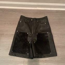 miserere faux leather cowhide shorts 