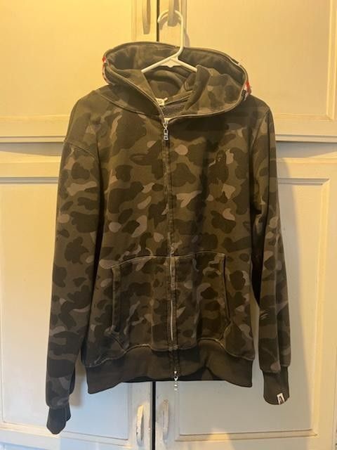 Bape Green Camo Zipper Hoodie