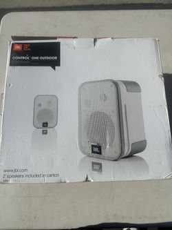 JBL Control One Outdoor All-Weather Speakers Pair w/ Wall Mounts White